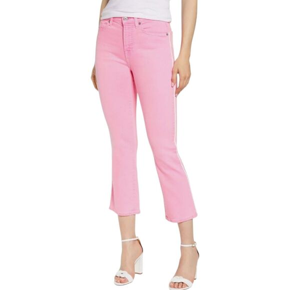 7 For All Mankind 7FAM Pink High Waist Slim Kick Jeans Size 28 Barbie - Picture 1 of 6